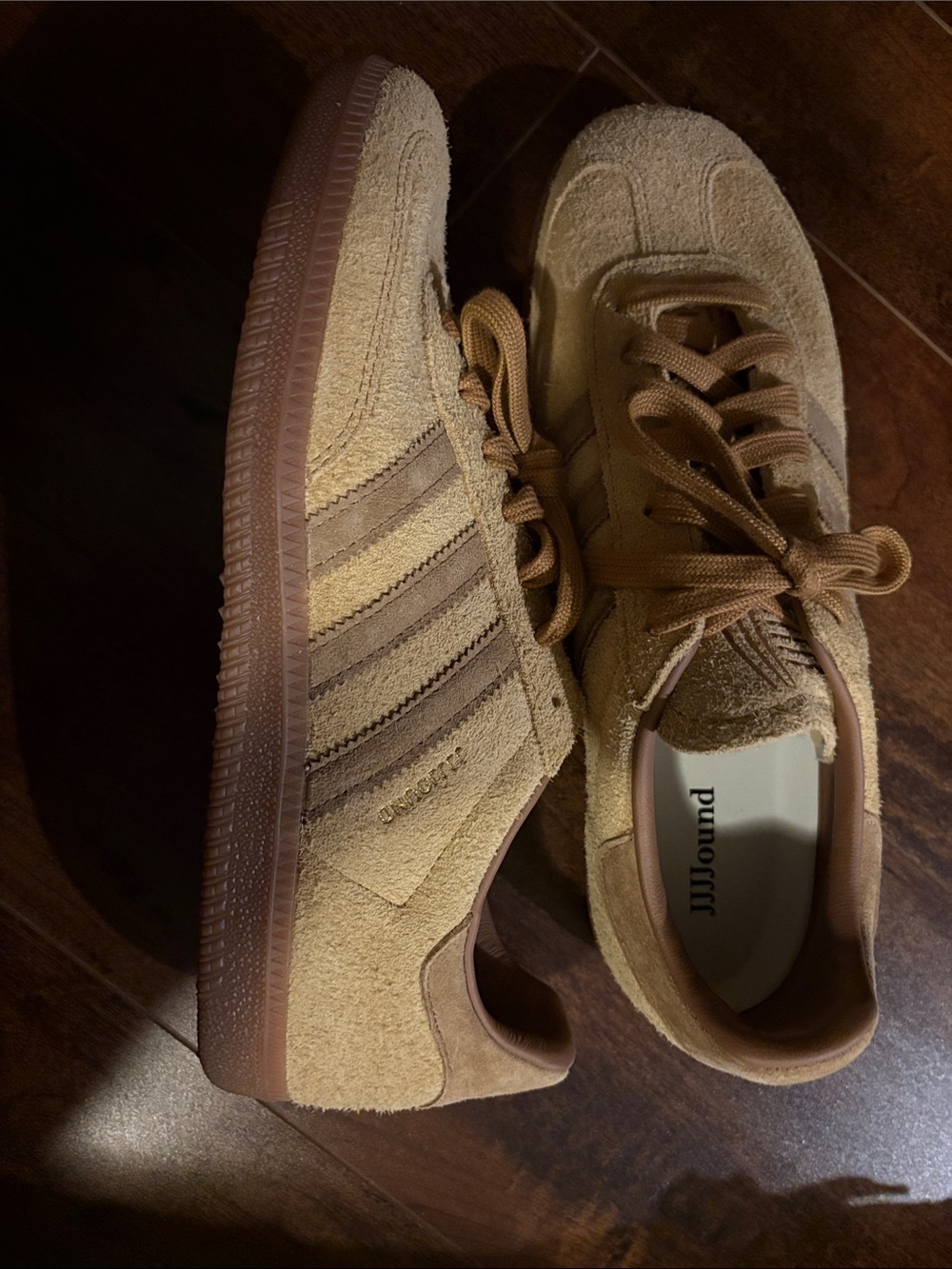 adidas Samba Suede Sneakers in Beige and Brown JOUND